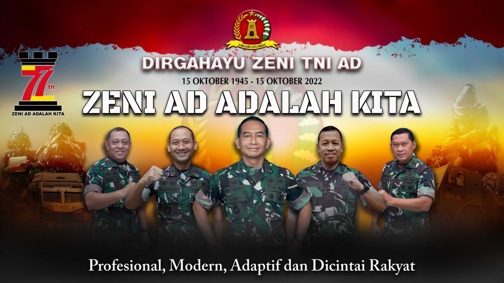 Banner & Logo Hut Zeni TNI AD Ke-77